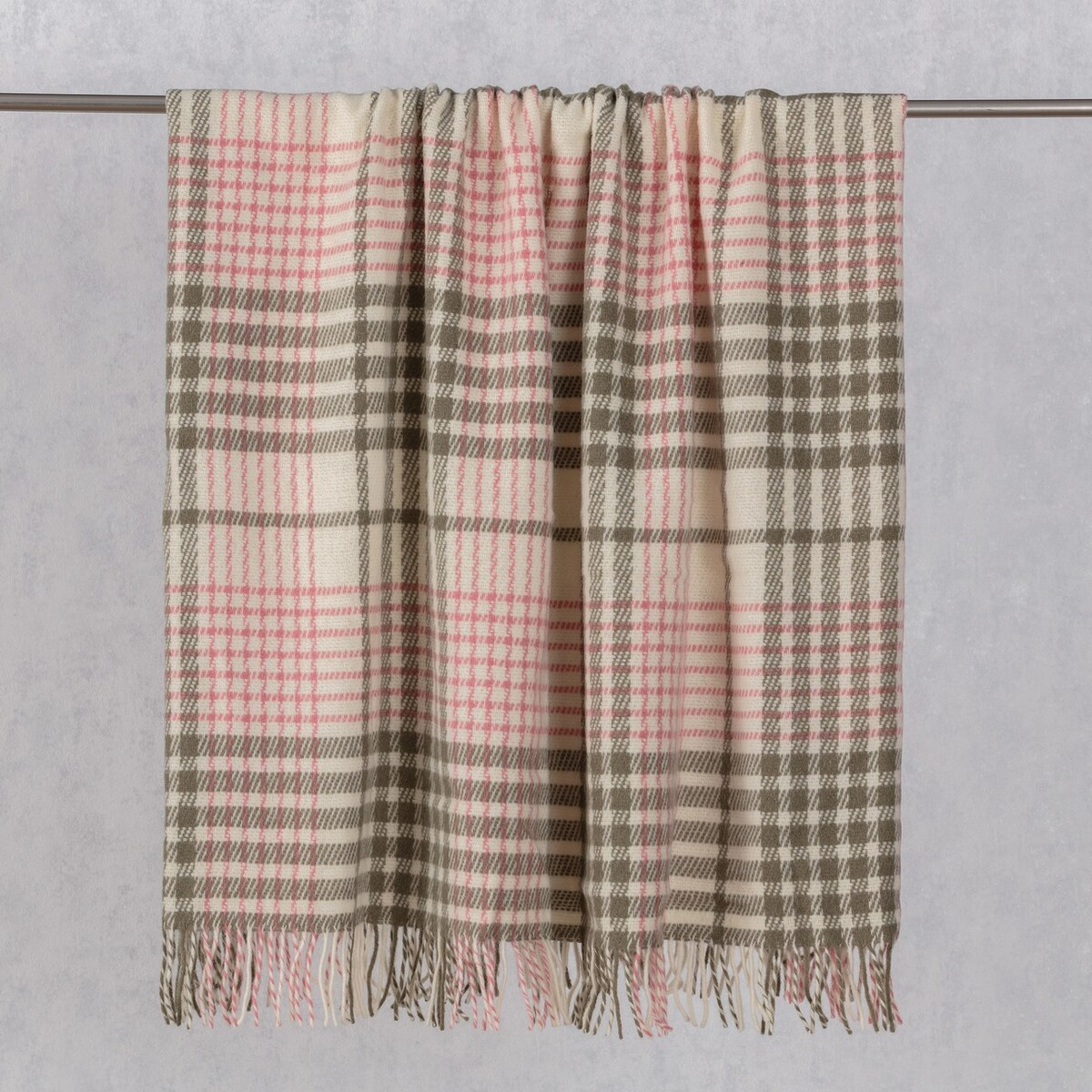 Pled Zelandia 140x200cm khaki/old rose, 140 x 200 cm