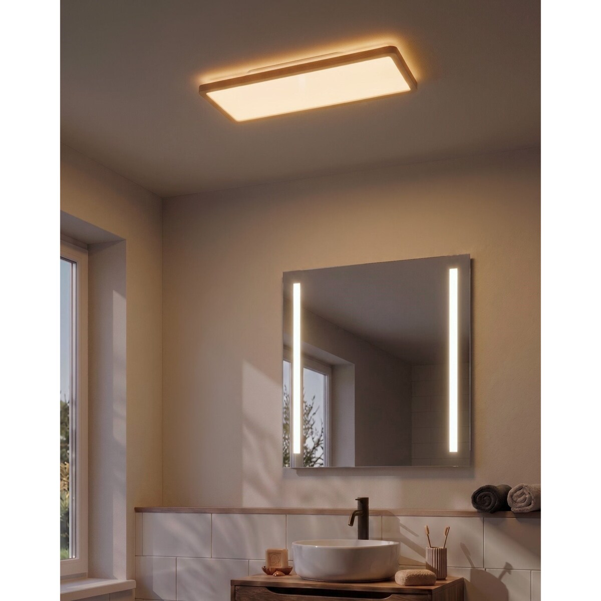 Lampa sufitowa LED ARDENZA Z pilotem Ze ściemniaczem Jasnobrązowy