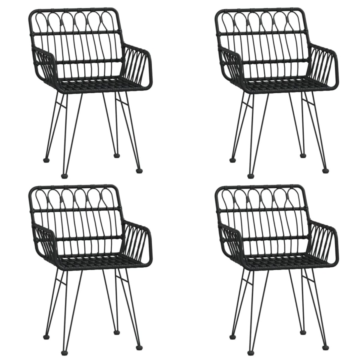 vidaXL 5-częściowy zestaw mebli ogrodowych, czarny, polirattan