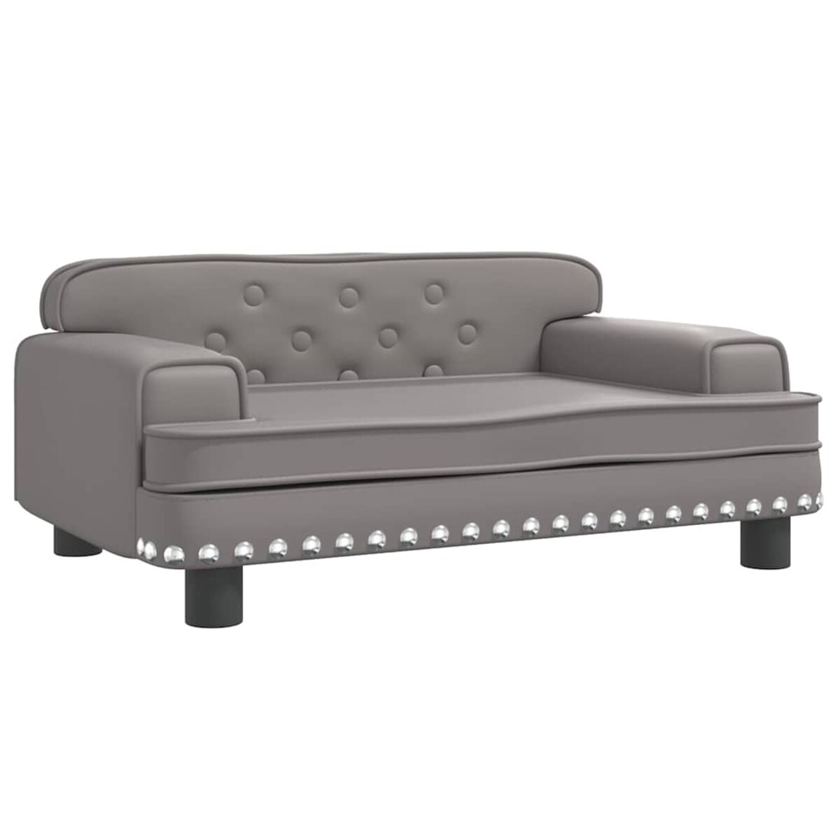 vidaXL Sofa dla dzieci, szara, 70x45x30 cm, sztuczna skóra