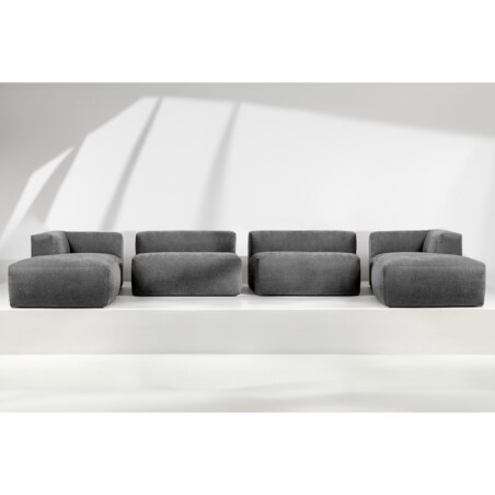KONSIMO BUFFO 7/8-osobowa panoramiczna sofa narożna z wyjątkowo miękkim siedziskiem, kolor popielaty
