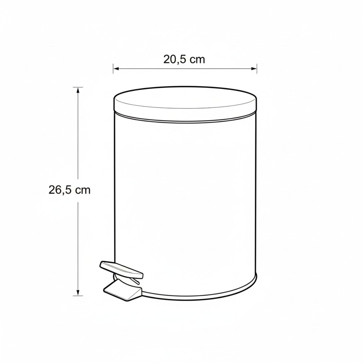 Kosz na śmieci NONI metalowy z pokrywą, 5 l