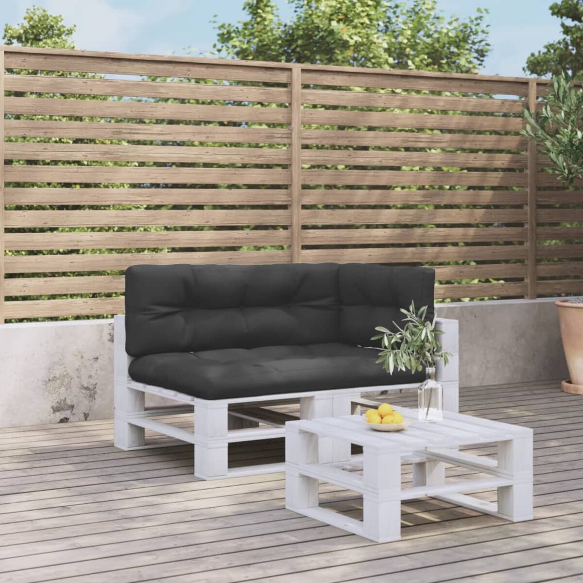 vidaXL Poduszki na palety, 3 szt., czarne, tkanina