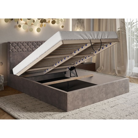 Łóżko tapicerowane 140x200 OLDO 4 tkanina hydrofobowa Monolith- brązowe