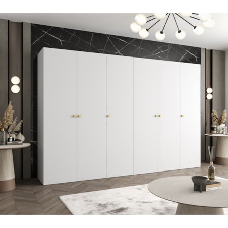 Szafa uchylna otwierana PARMA 1 300 wys. 202 cm Biały + u. Złoty