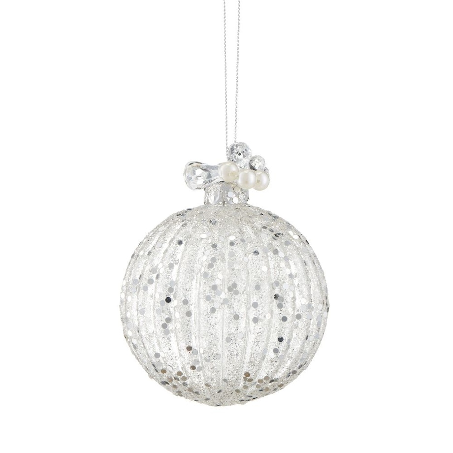 VILLA ITALIA Bombka srebrna z koralikami 8 cm