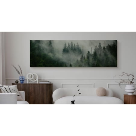 Obraz Panoramiczny Krajobraz Las We Mgle 145x45cm