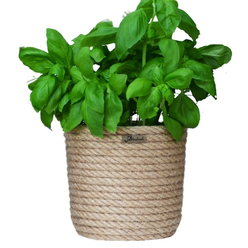 18 BOHO jutowa osłonka na doniczkę koszyk naturalny sznurek z trawy plecionej JUTA styl skandynawski etno loft wzór 18/200