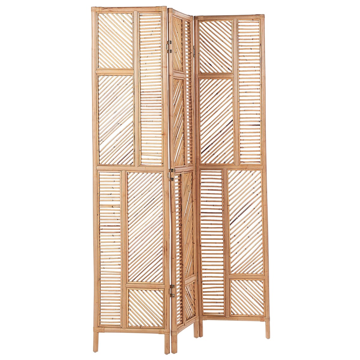 3-panelowy składany parawan pokojowy rattanowy 117 x 180 cm naturaly LAMEZIA