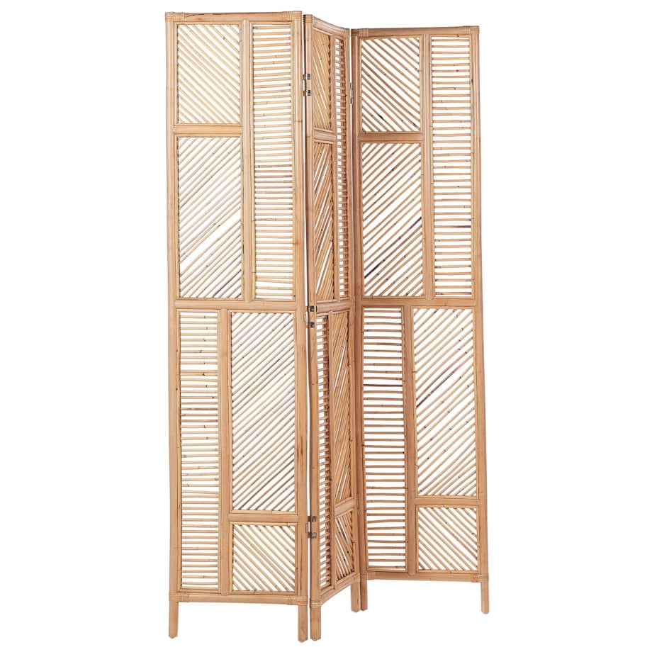3-panelowy składany parawan pokojowy rattanowy 117 x 180 cm naturaly LAMEZIA