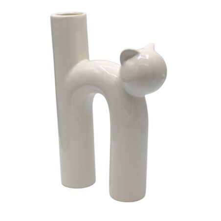 Wazon ceramiczny kot 25x18,2x6,5 cm GATELO biały