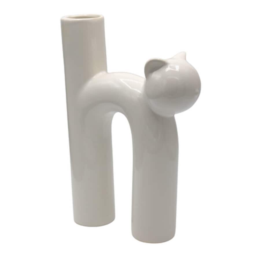 Wazon ceramiczny kot 25x18,2x6,5 cm GATELO biały