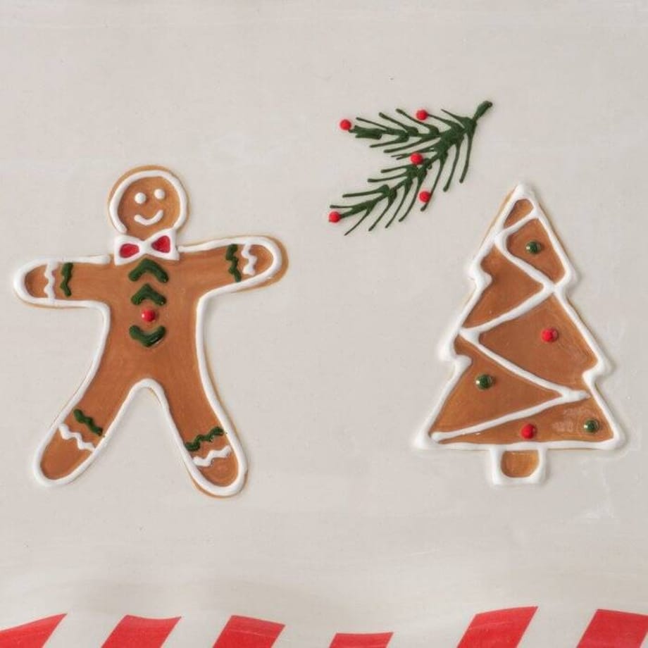 Ceramiczny półmisek w świątecznych kolorach, 39 x 25 cm