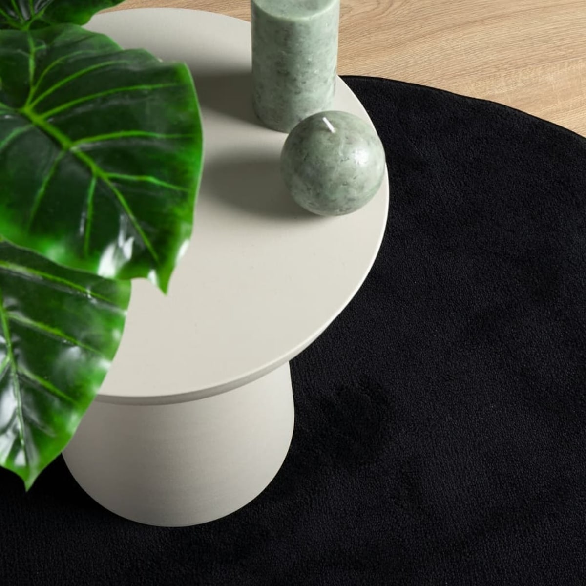 vidaXL Dywan OVIEDO z krótkim włosiem, czarny, Ø 100 cm