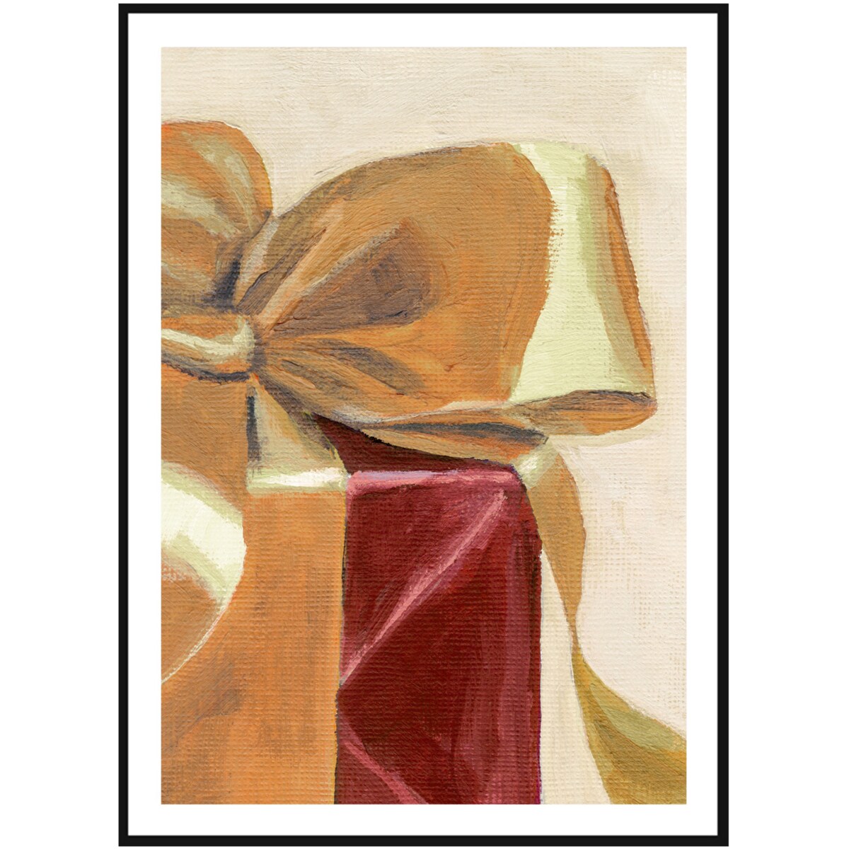 Poster Story, Plakat, Obraz - Świąteczny Prezent ze Złotą Wstążką, wymiary 50 x 70 cm