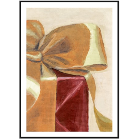 Poster Story, Plakat, Obraz - Świąteczny Prezent ze Złotą Wstążką, wymiary 50 x 70 cm