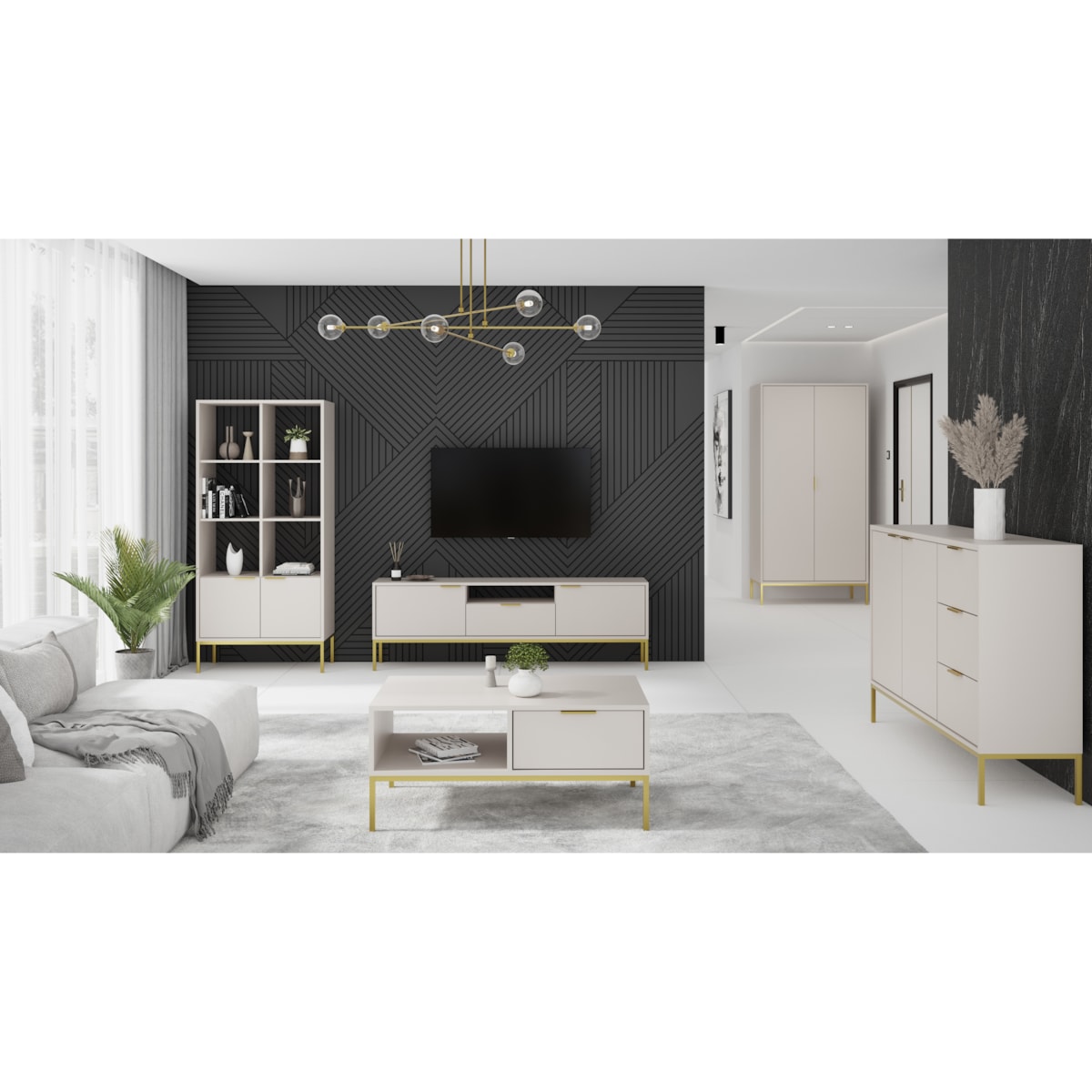 Stolik kawowy Austin 100 kaszmir & złoty