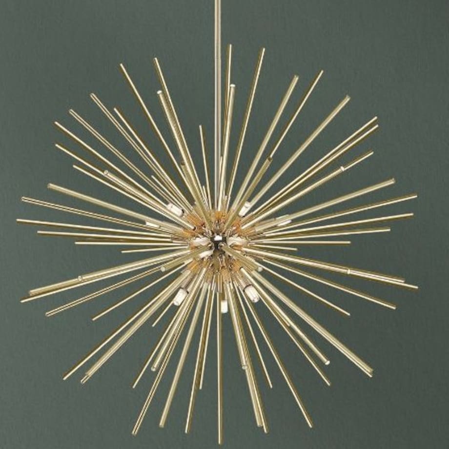 LAMPA wisząca URCHIN P0491-09C-F7DY Zumaline metalowa OPRAWA designerska gwiazda sople ZWIS złoty