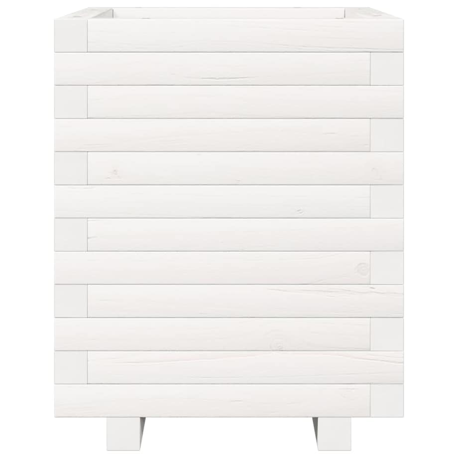 vidaXL Donica ogrodowa, biała, 40x40x49,5 cm, lite drewno sosnowe