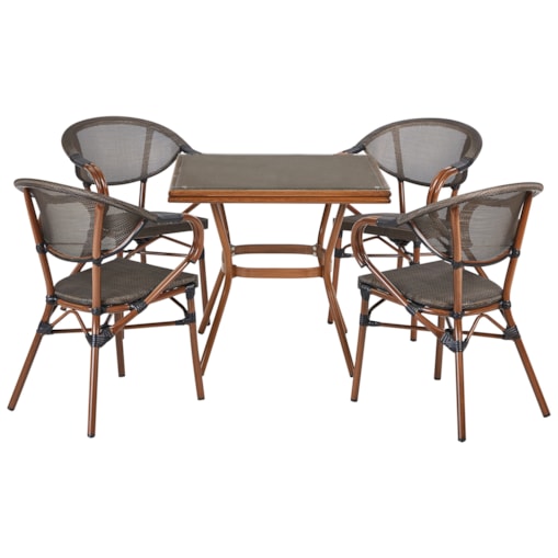 Zestaw jadalniany dla 4 osób Szkło Szary CASPRI II