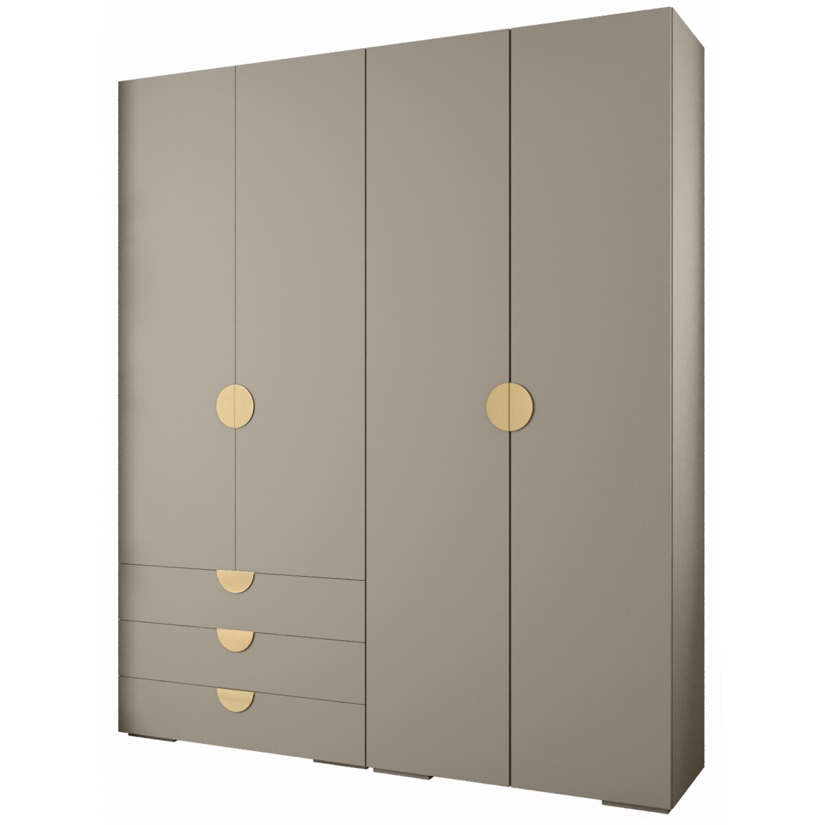 Garderoba wysoka do przedpokoju INOVA 4 Z15 kaszmir+złoty