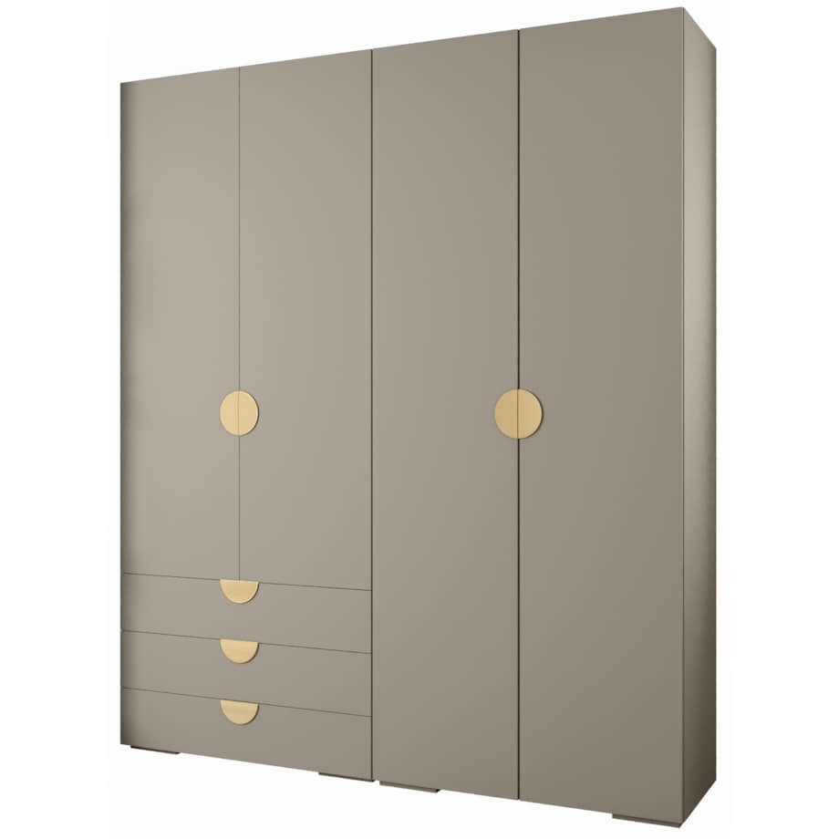 Garderoba wysoka do przedpokoju INOVA 4 Z15 kaszmir+złoty