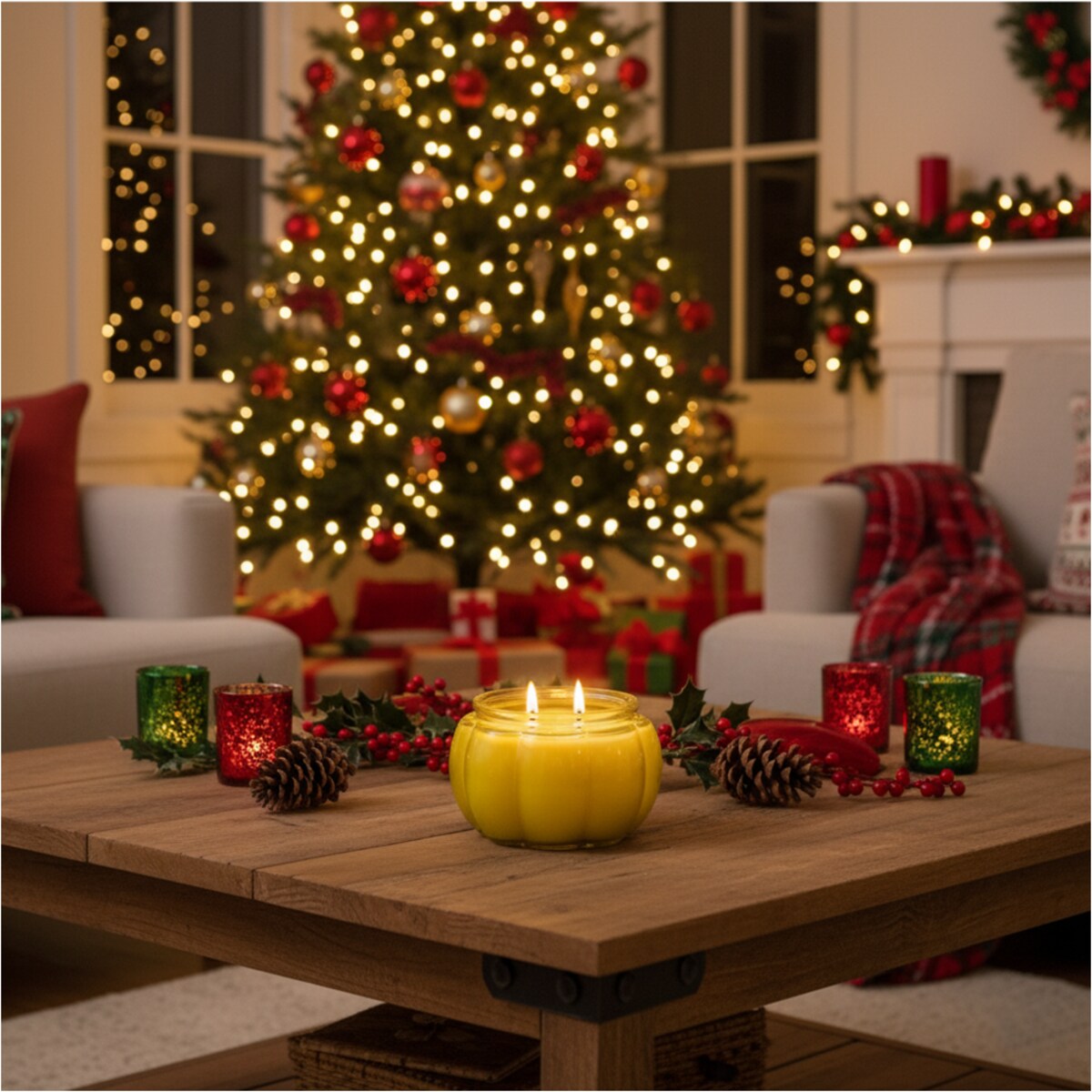 Świeca Na Halloween Jesienna Świeczka Szklana Dynia Dekoracja 11,5 Cm Żółta