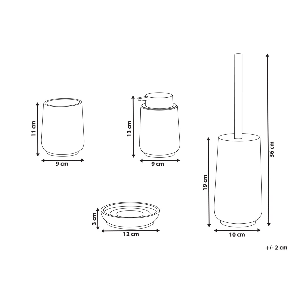 Zestaw akcesoriów łazienkowych 4 elementy SUCHES Biały
