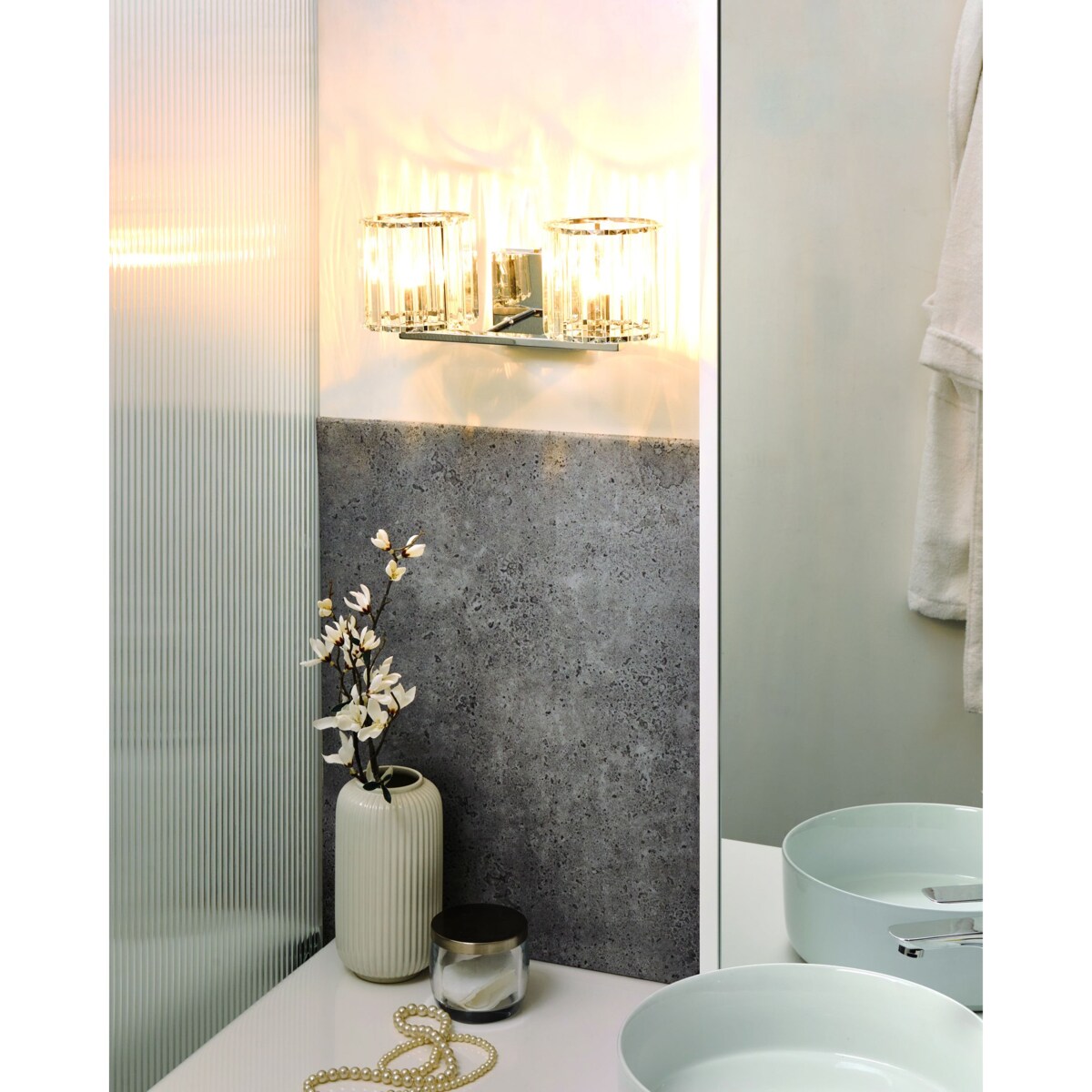 Lampa ścienna LOURIDO Metal Srebrny