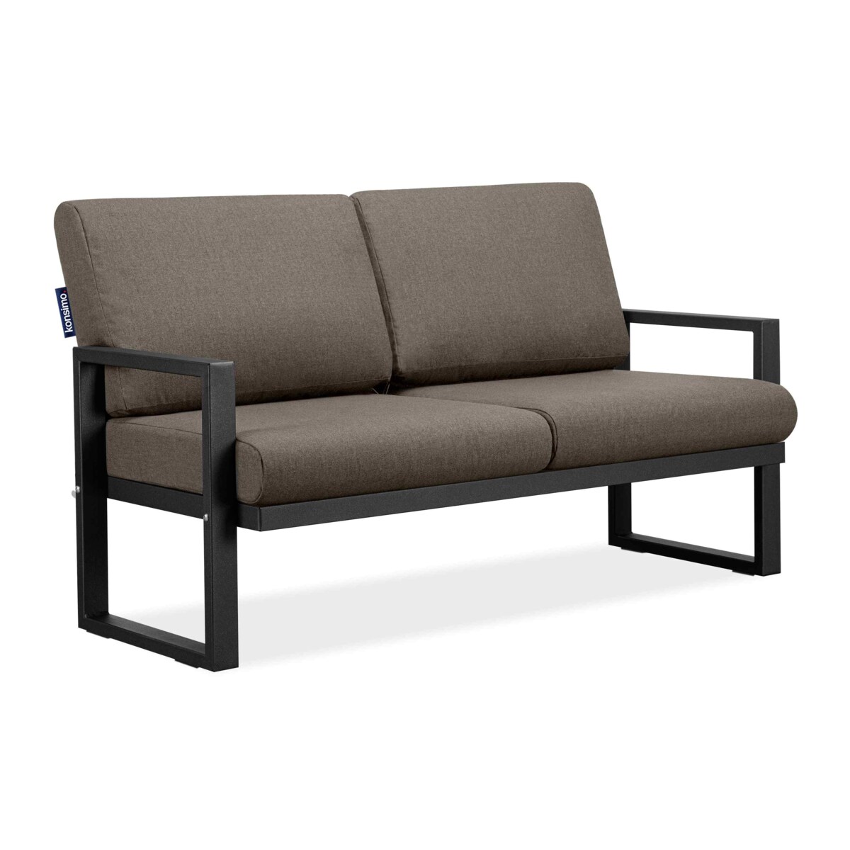 KONSIMO FRENA Stalowa sofa ogrodowa w stylu loft, czarna