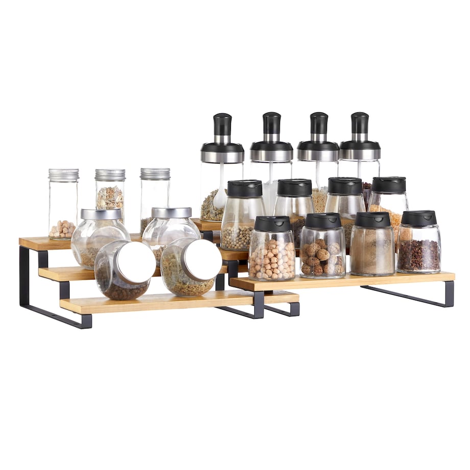 Stojak Na Przyprawy Naturalny, Czarny