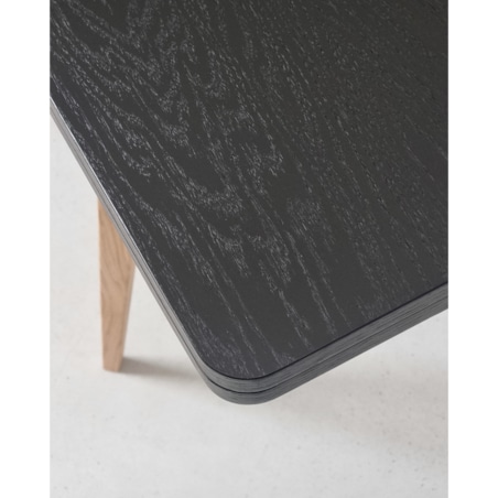 Stolik przyścienny Envelope fornir jesionowy bejcowany na czarno z czarnymi nogami