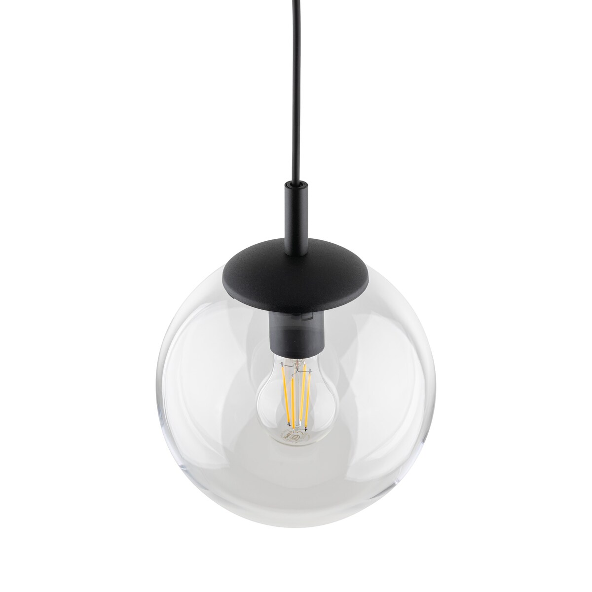 Lampa wisząca TK Lighting ESME Transparent 3267 czarna transparentna E27 regulowana wysokość