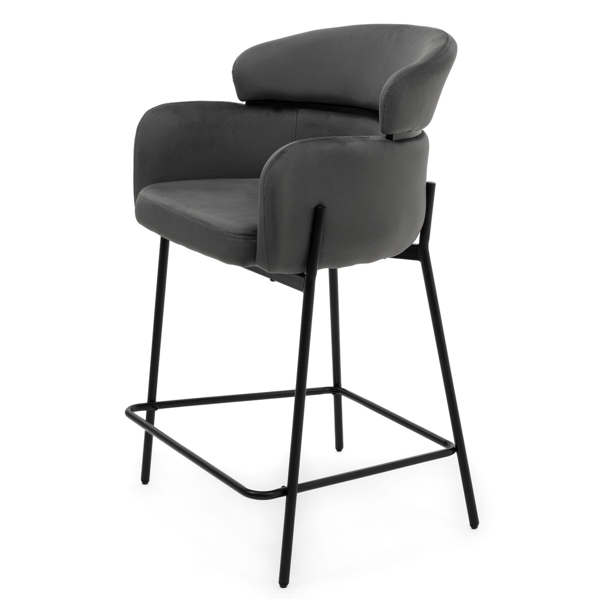 Hoker tapicerowany welurowy do salonu BOLZANO szary