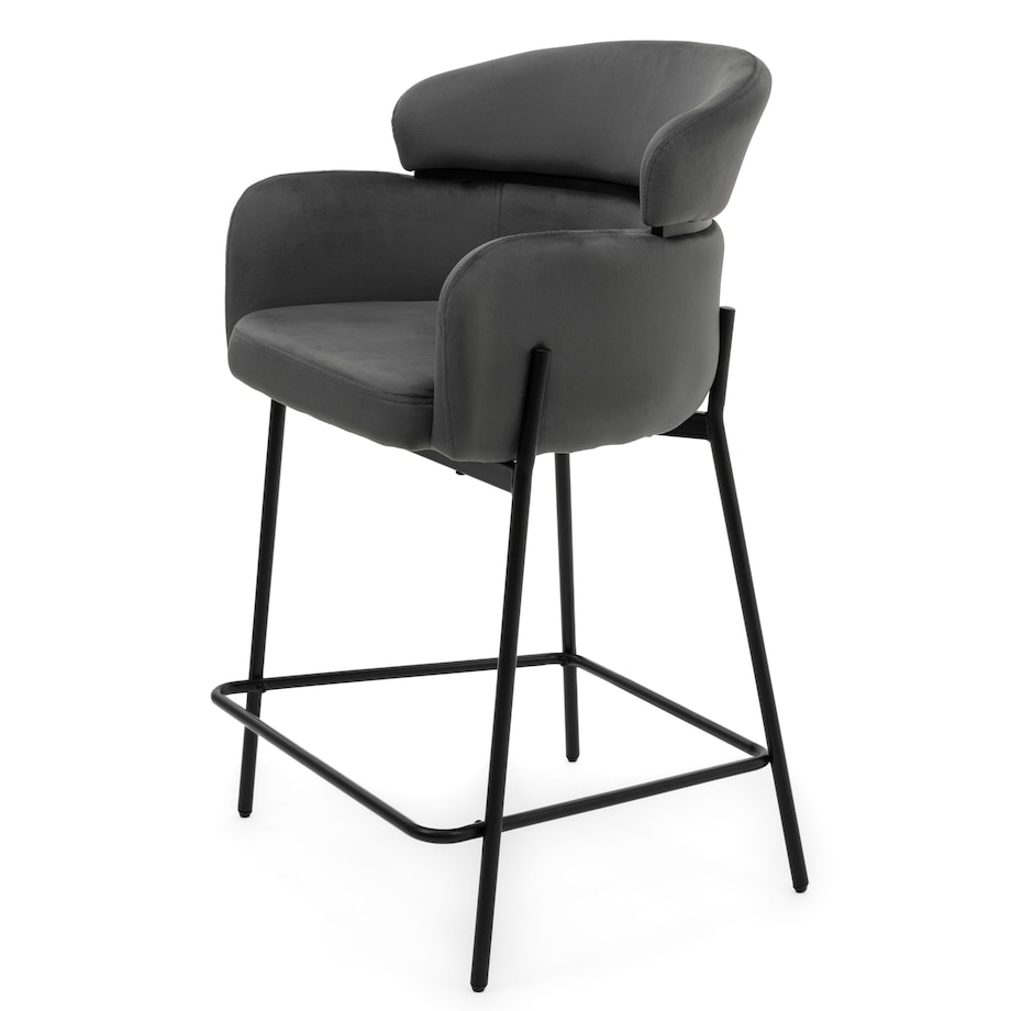 Hoker tapicerowany welurowy do salonu BOLZANO szary