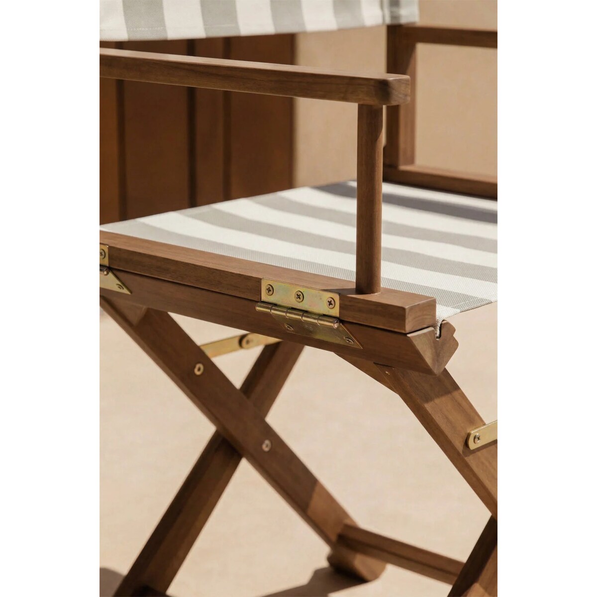 Krzesło reżyserskie składane, akacja, Reggia, kremowe-kawa z mlekiem