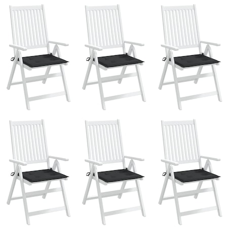 vidaXL Poduszki na krzesła ogrodowe, 6 szt., czarne, 40x40x3 cm
