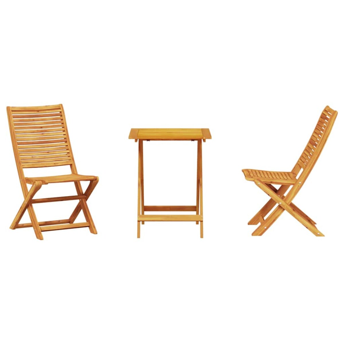 vidaXL Składany zestaw bistro 3 pcs Brązowy lite drewno akacjowe