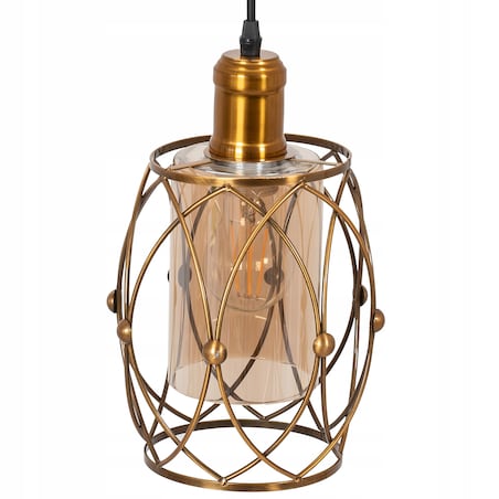 Lampa Wisząca Szklana Metalowa Nowoczesna