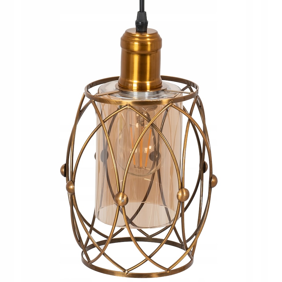 Lampa Wisząca Szklana Metalowa Nowoczesna