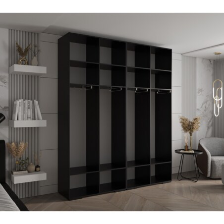 Szafa ubraniowa Garderoba INOVA 1 2SZ Czarny+Czarny