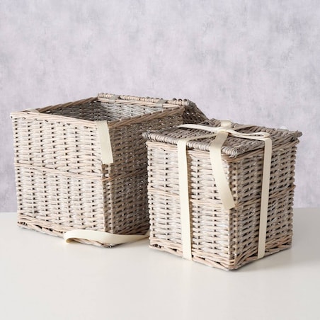 Kosze wiklinowe zamykane TANGO, 3 sztuki