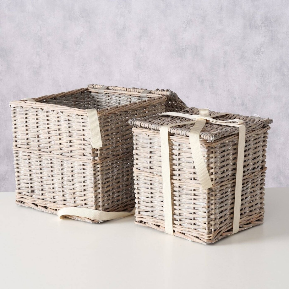 Kosze wiklinowe zamykane TANGO, 3 sztuki