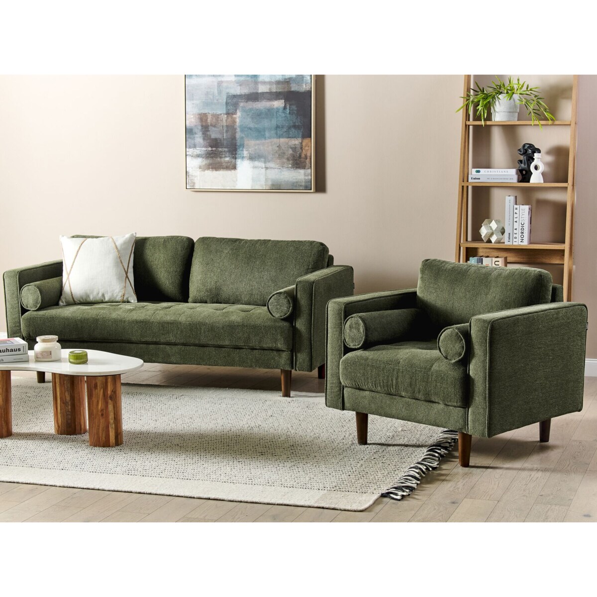 Komplet wypoczynkowy NURMO Ciemnozielony dla 4 osób