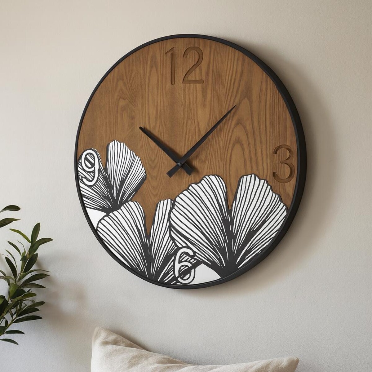 Zegar ścienny WOOD, brązowy, Ø 60 cm