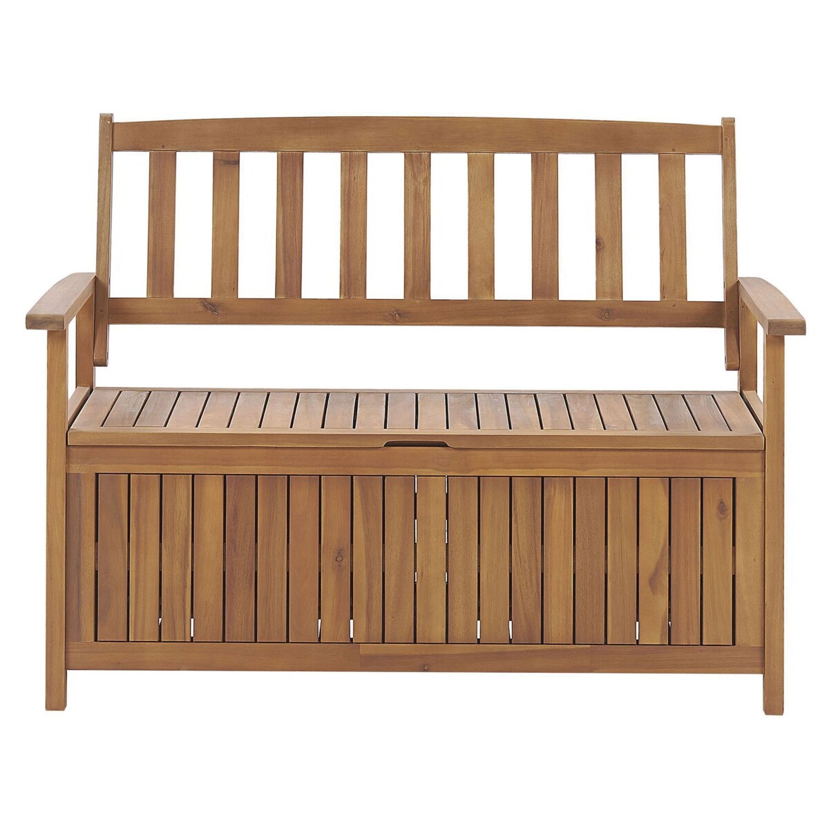 Ławka ogrodowa drewniana 120 cm czerwona poduszka SOVANA