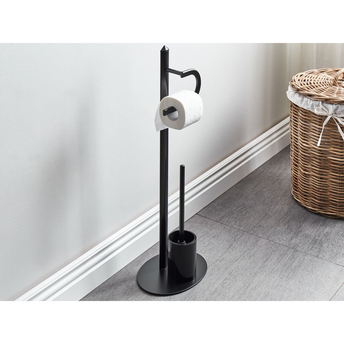 Stojak na papier i szczotkę toaletową czarny SARTO