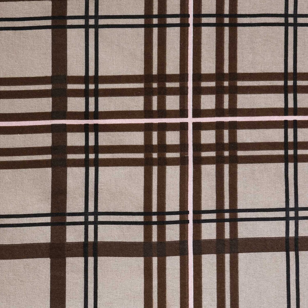 Poszewka flanelowa 40x40 Manhattan Brown, brązowa w kratę, Flanelove, Darymex
