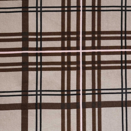 Poszewka flanelowa 40x40 Manhattan Brown, brązowa w kratę, Flanelove, Darymex