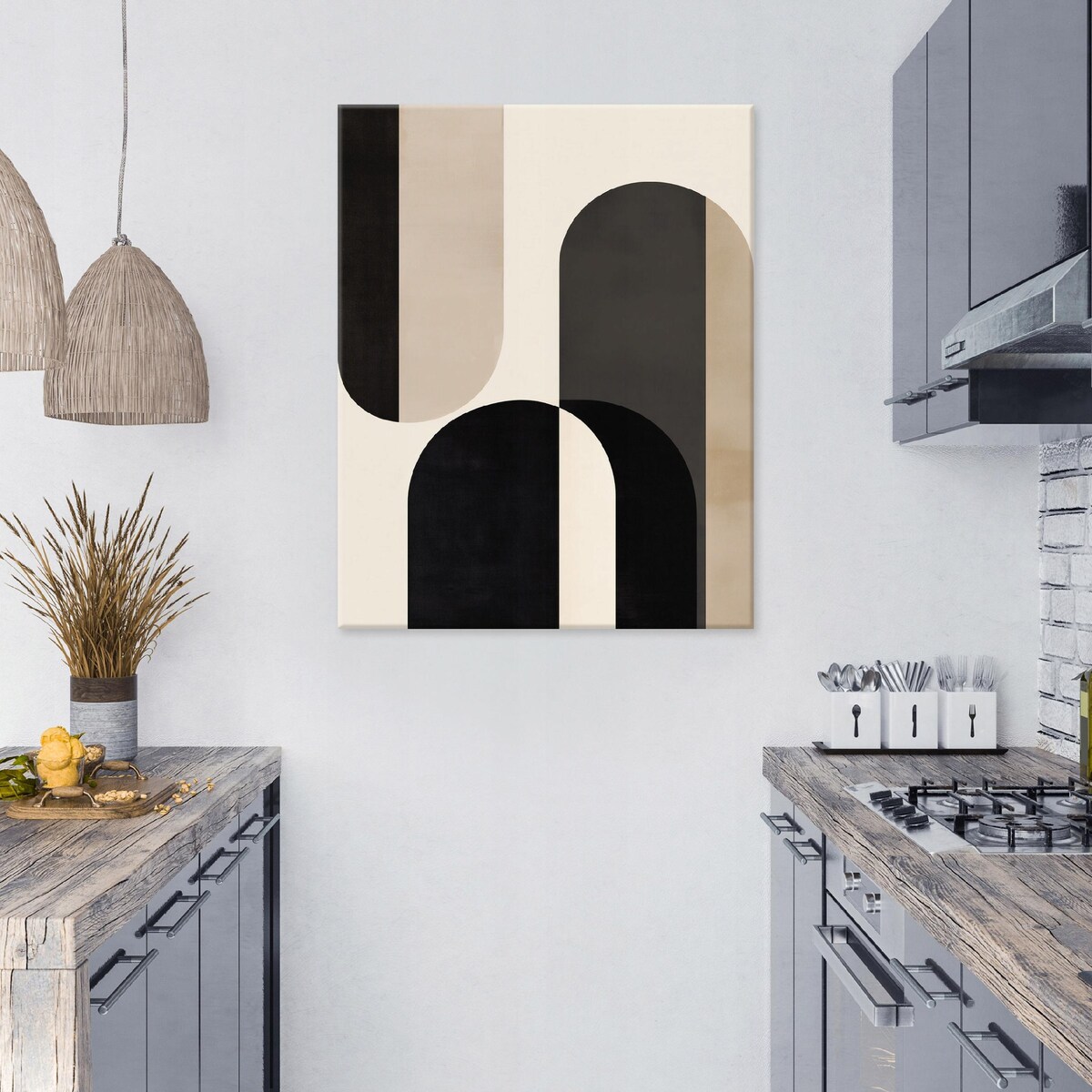 Obraz Na Płótnie Do Sypialni Salonu Abstrakcja Boho Beżowy Abstrakcja 40x60